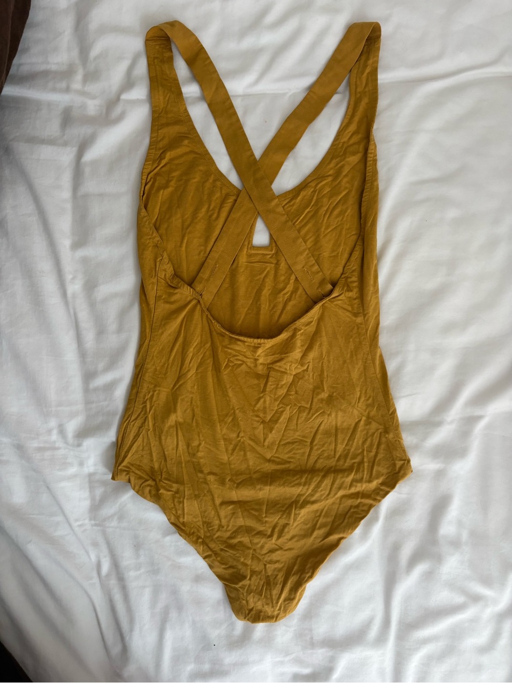 House of Harlow 1960 Mustard Yellow Crossback Bodysuit - Picture 2 of 2
